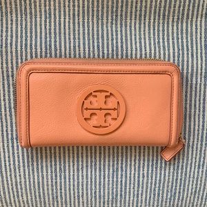 Tory Burch Peach Leather Wallet